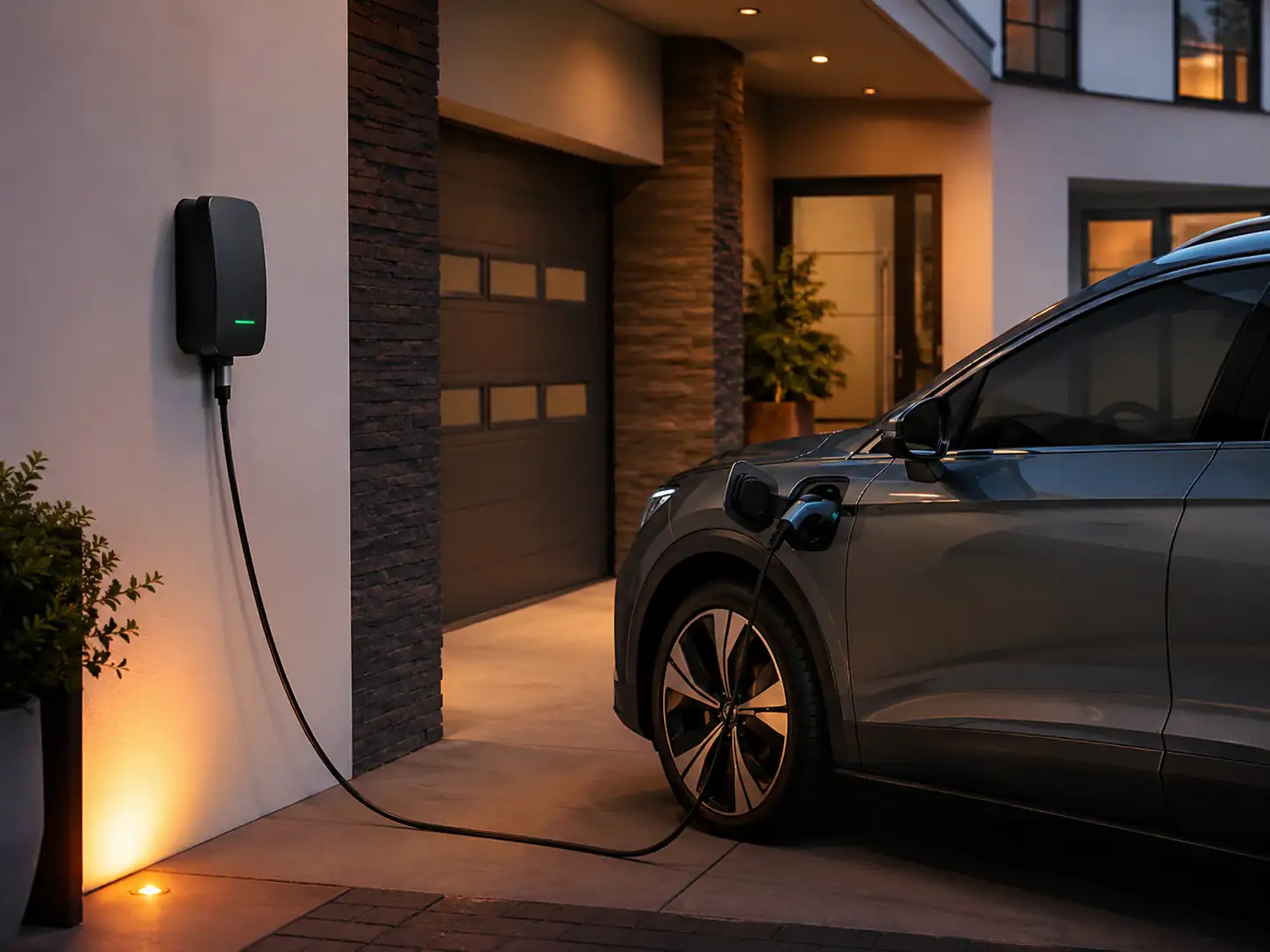 Electric vehicle charging at a residential property